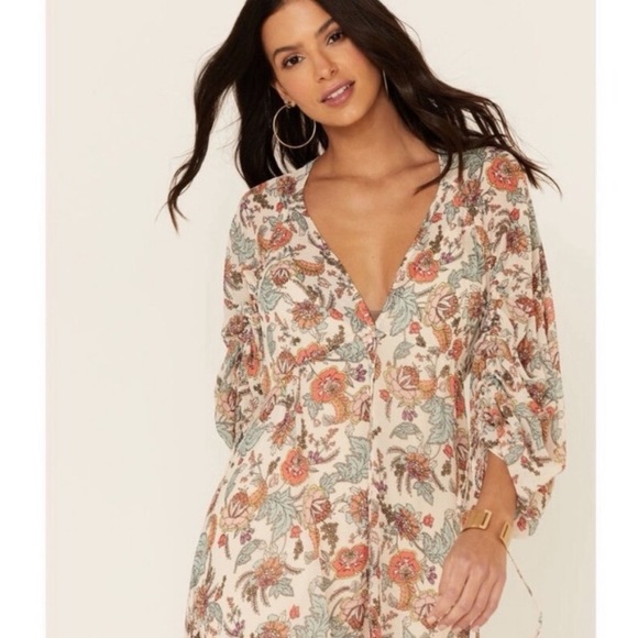❤️… Free People Earth Tea Combo Floral Boho dress - Picture 11 of 11